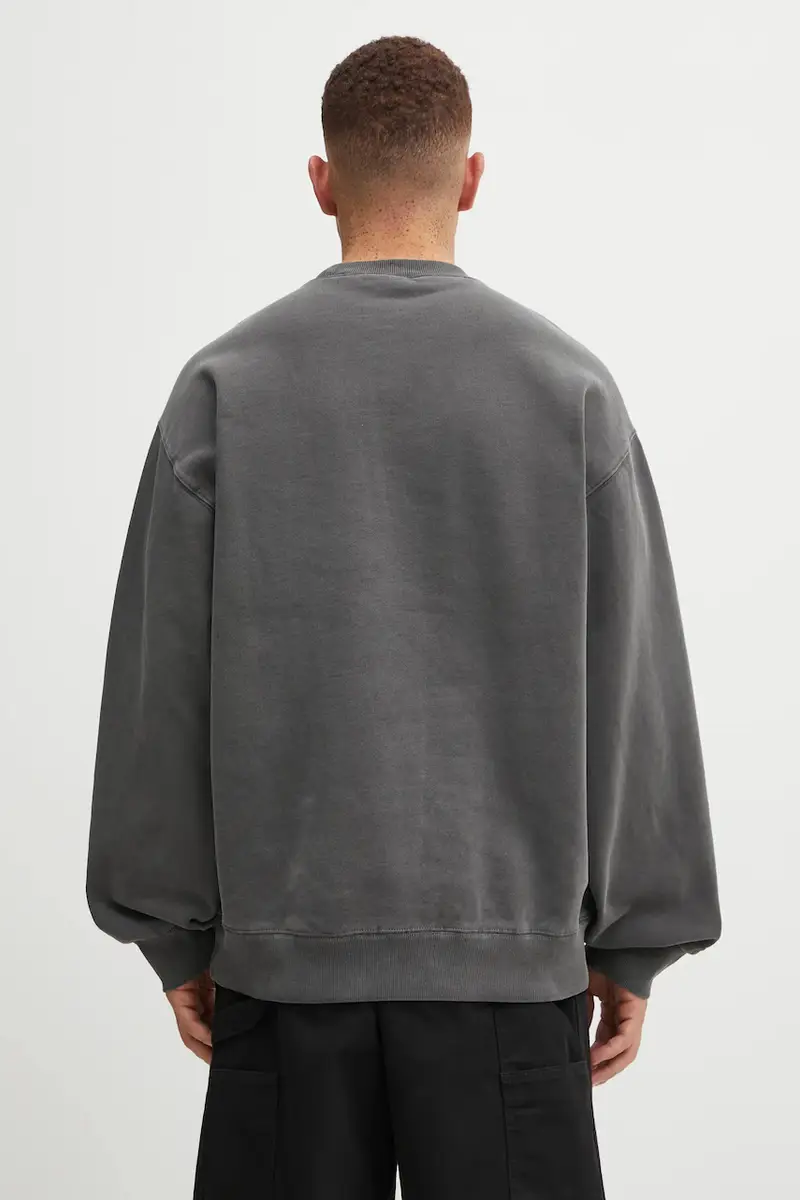 felpa in cotone Vista Sweat uomo colore grigio con applicazione I029522.89GD miniatura 3