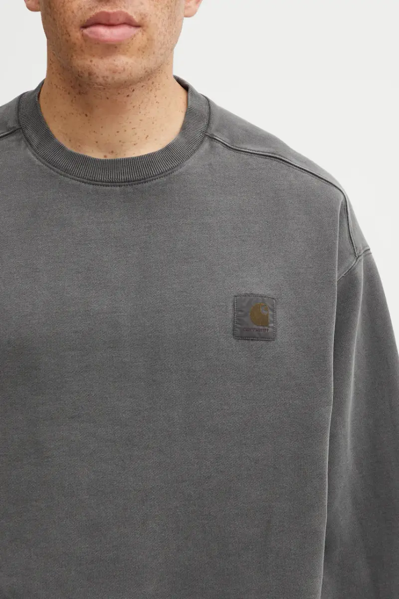 felpa in cotone Vista Sweat uomo colore grigio con applicazione I029522.89GD miniatura 4