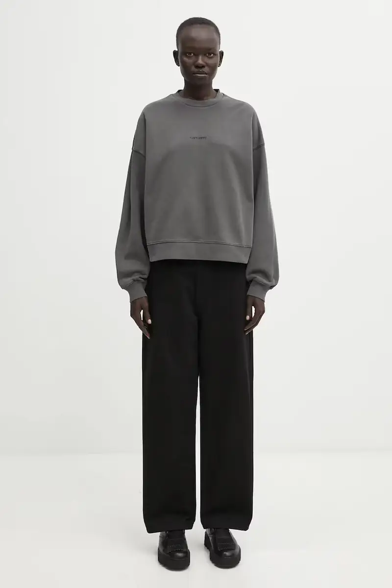 felpa in cotone W' Benton Sweat donna colore grigio I034511.87GD miniatura 5