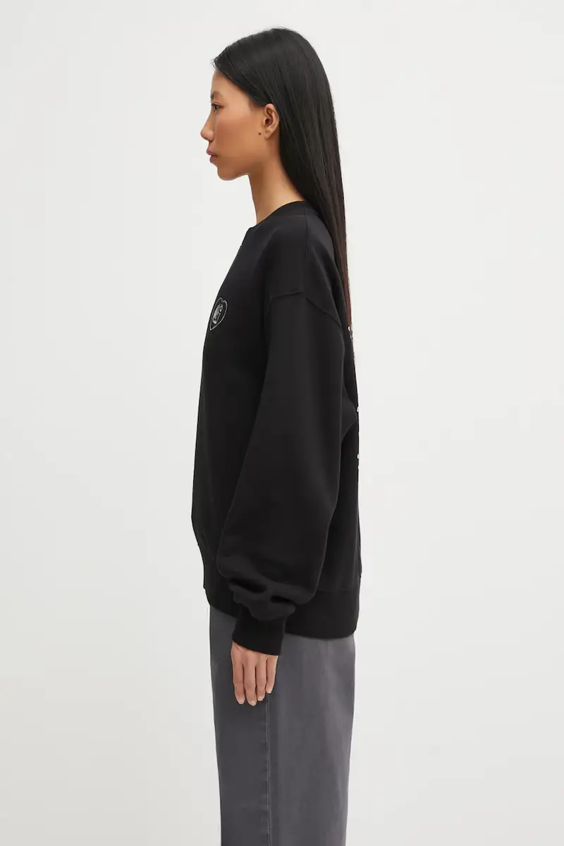 felpa in cotone W' Hearts Of Hartts Sweat donna colore nero I035511.89XX miniatura 2