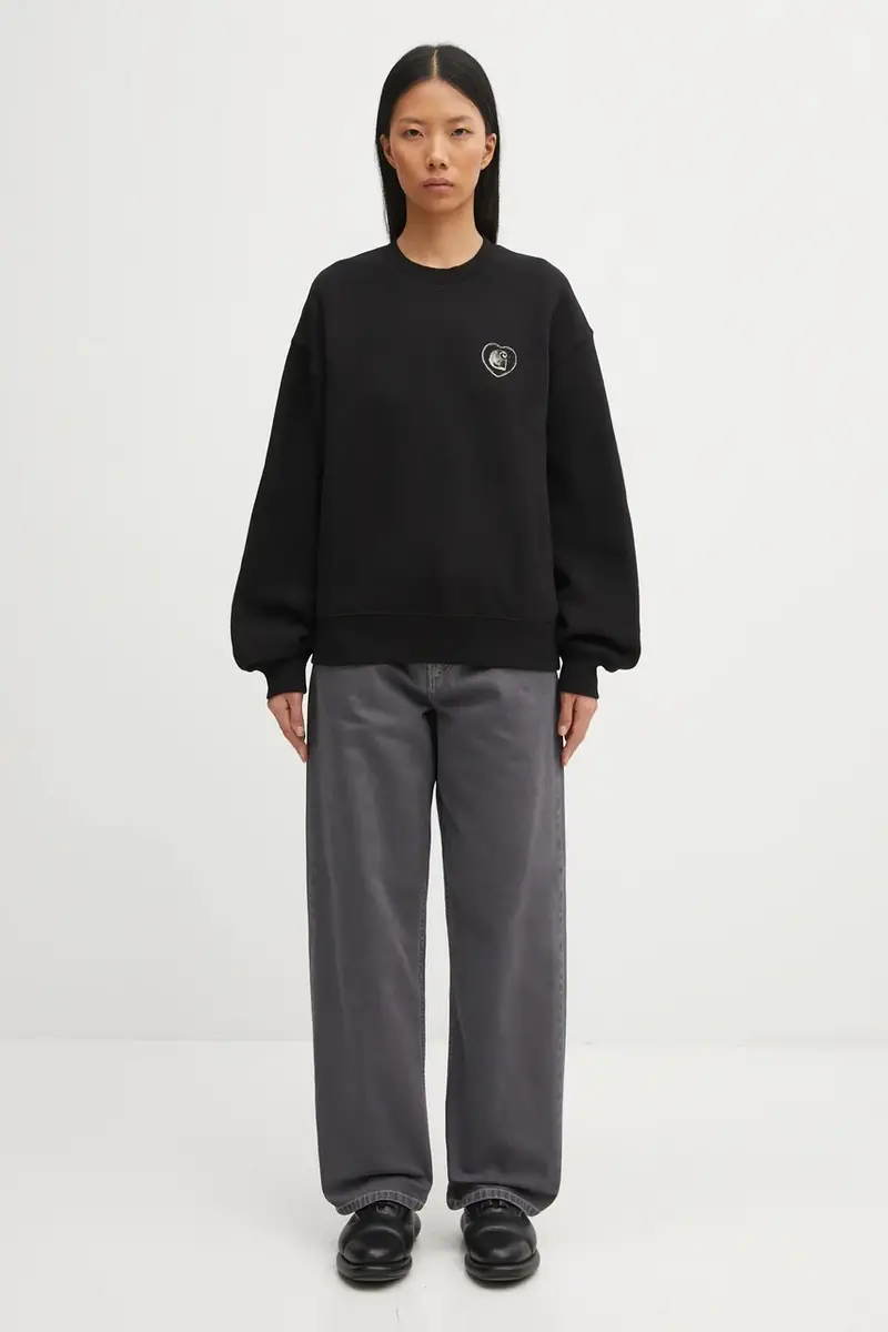 felpa in cotone W' Hearts Of Hartts Sweat donna colore nero I035511.89XX miniatura 5