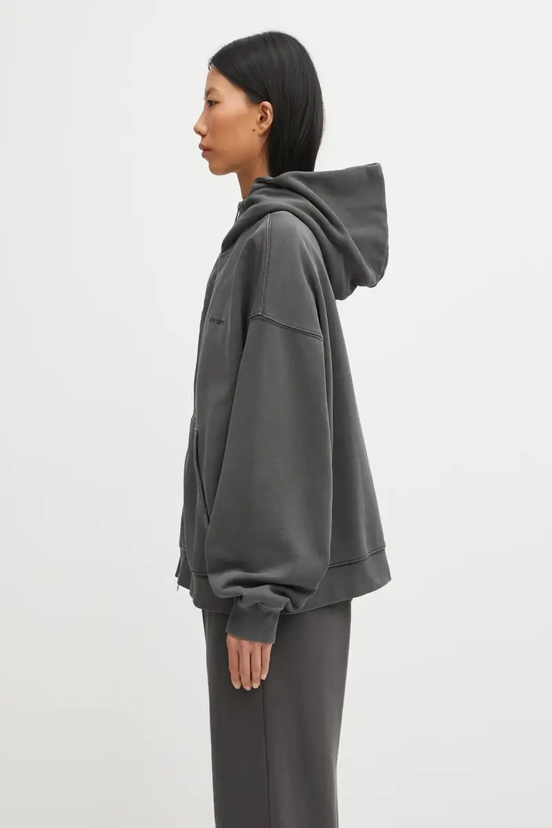 felpa in cotone W' Hooded Benton Jacket donna colore grigio con cappuccio I035525.87GD miniatura 2