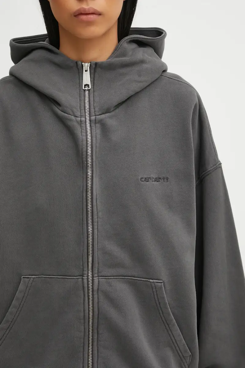 felpa in cotone W' Hooded Benton Jacket donna colore grigio con cappuccio I035525.87GD miniatura 4