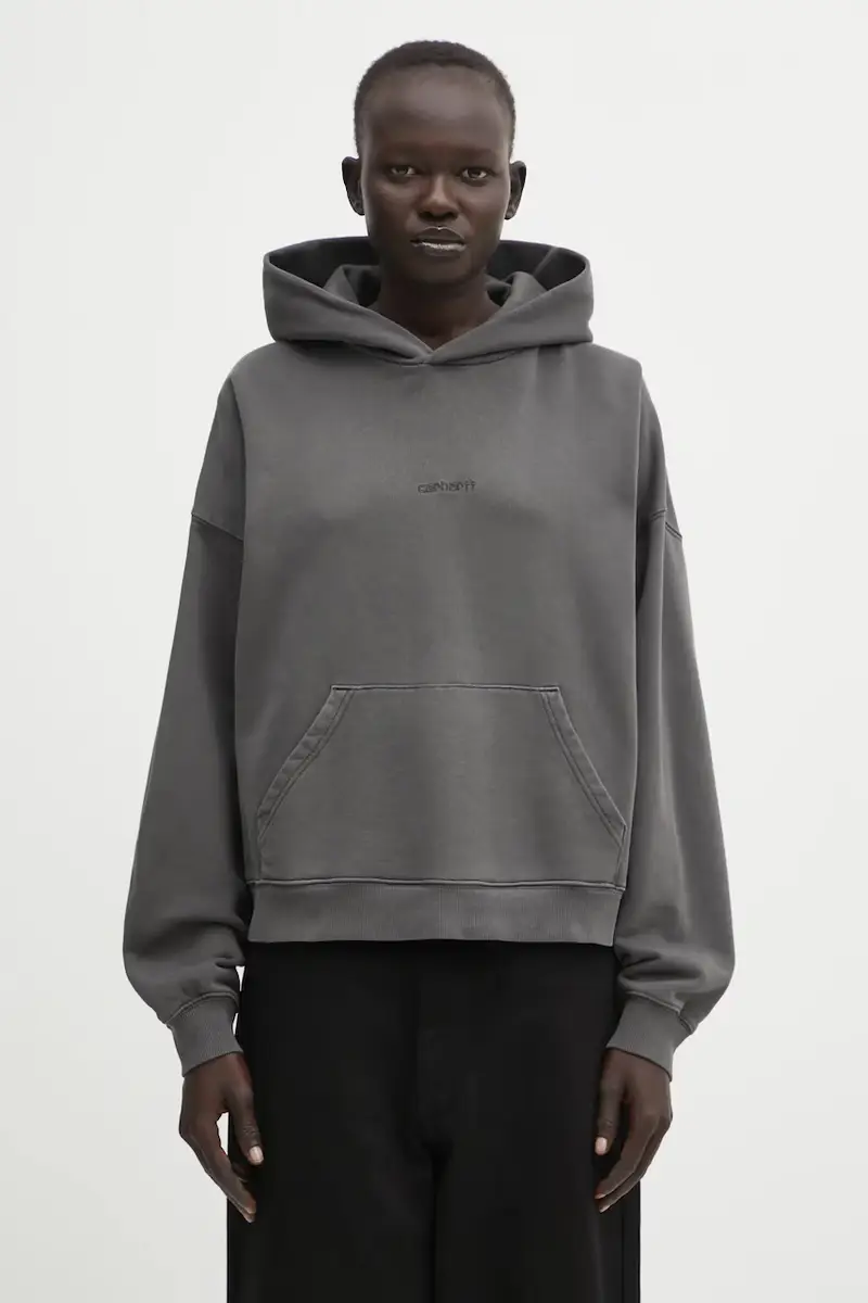 felpa in cotone W' Hooded Benton Sweat donna colore grigio con cappuccio I034512.87GD