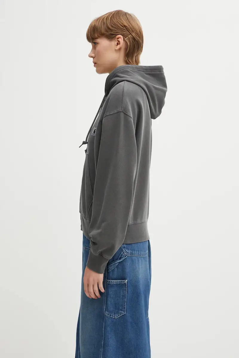 felpa in cotone W' Hooded Nelson Jacket donna colore grigio con cappuccio I033830.89GD miniatura 2