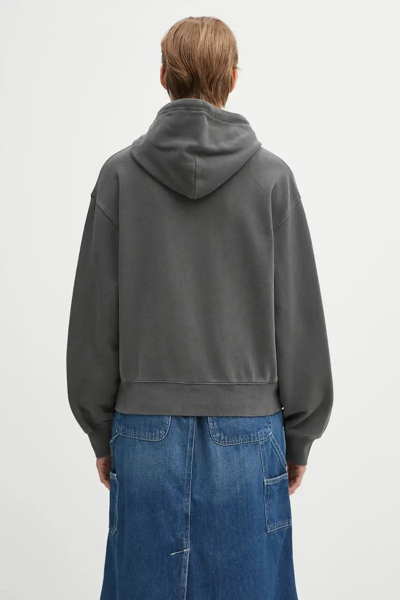 felpa in cotone W' Hooded Nelson Jacket donna colore grigio con cappuccio I033830.89GD miniatura 3