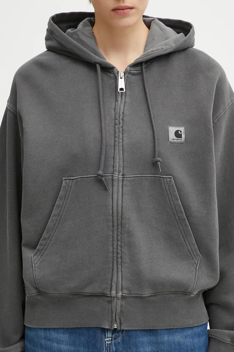 felpa in cotone W' Hooded Nelson Jacket donna colore grigio con cappuccio I033830.89GD miniatura 4