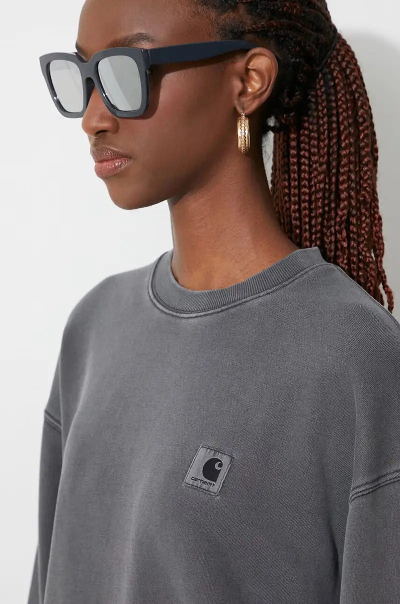 felpa in cotone W Nelson Sweat I029537 Grigio miniatura 5