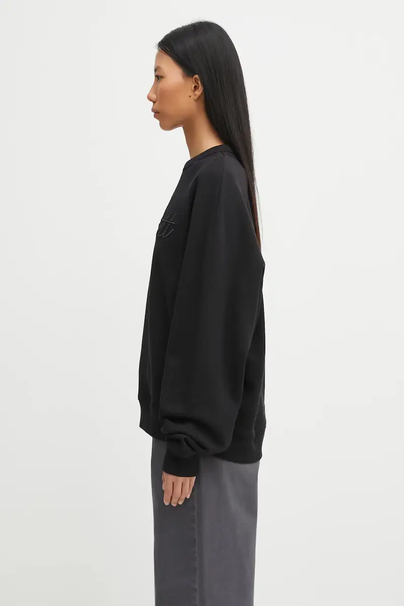 felpa in cotone W' Ray Sweatshirt donna colore nero con applicazione I035526.89XX miniatura 2