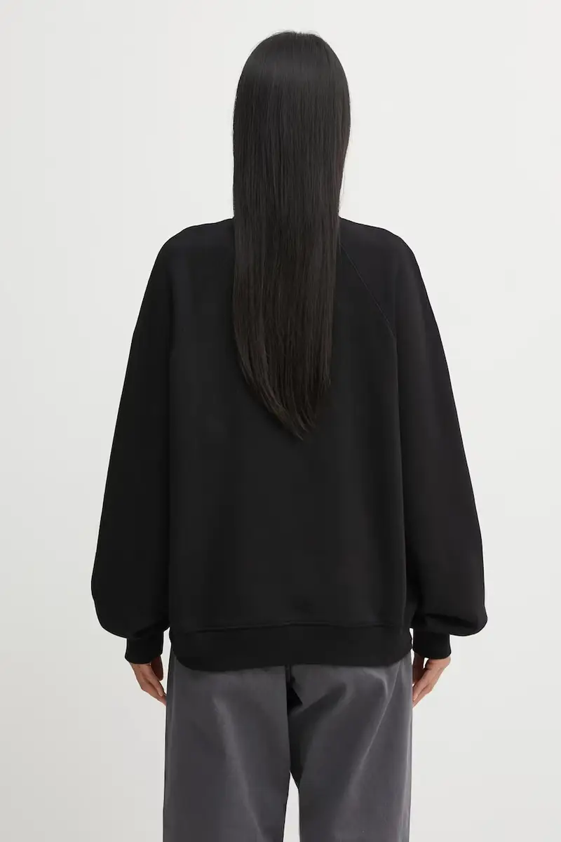 felpa in cotone W' Ray Sweatshirt donna colore nero con applicazione I035526.89XX miniatura 3