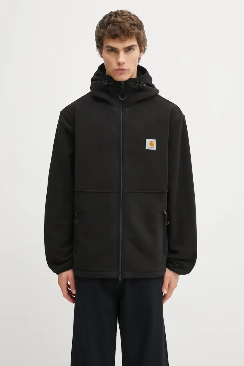 felpa in pile Blevin Liner uomo colore nero con cappuccio I035310.89XX