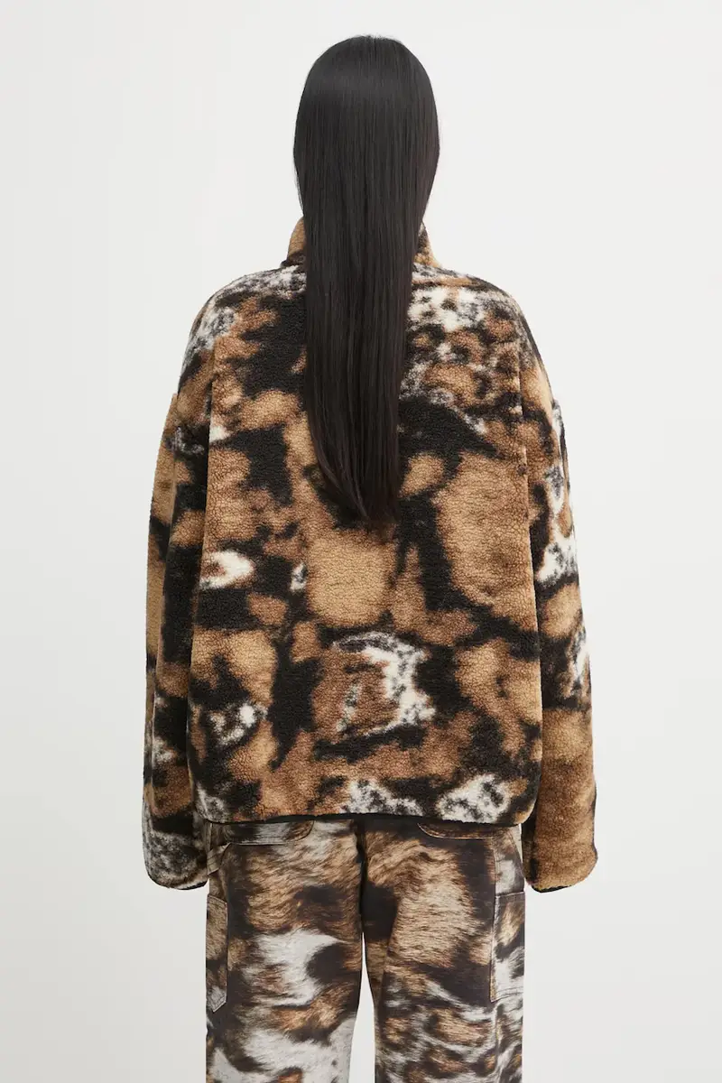 felpa in pile W' Elliot High Neck Liner donna colore marrone I032241.3BNXX miniatura 3