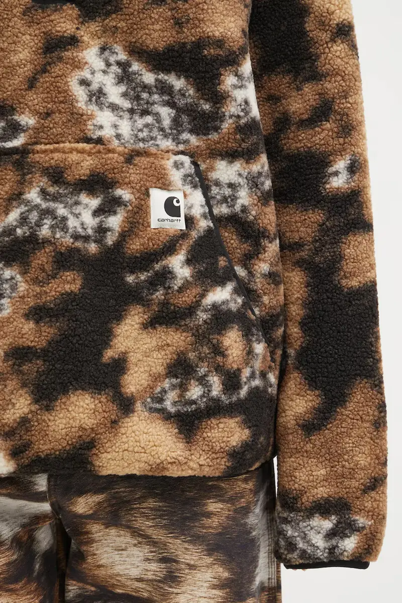 felpa in pile W' Elliot High Neck Liner donna colore marrone I032241.3BNXX miniatura 5