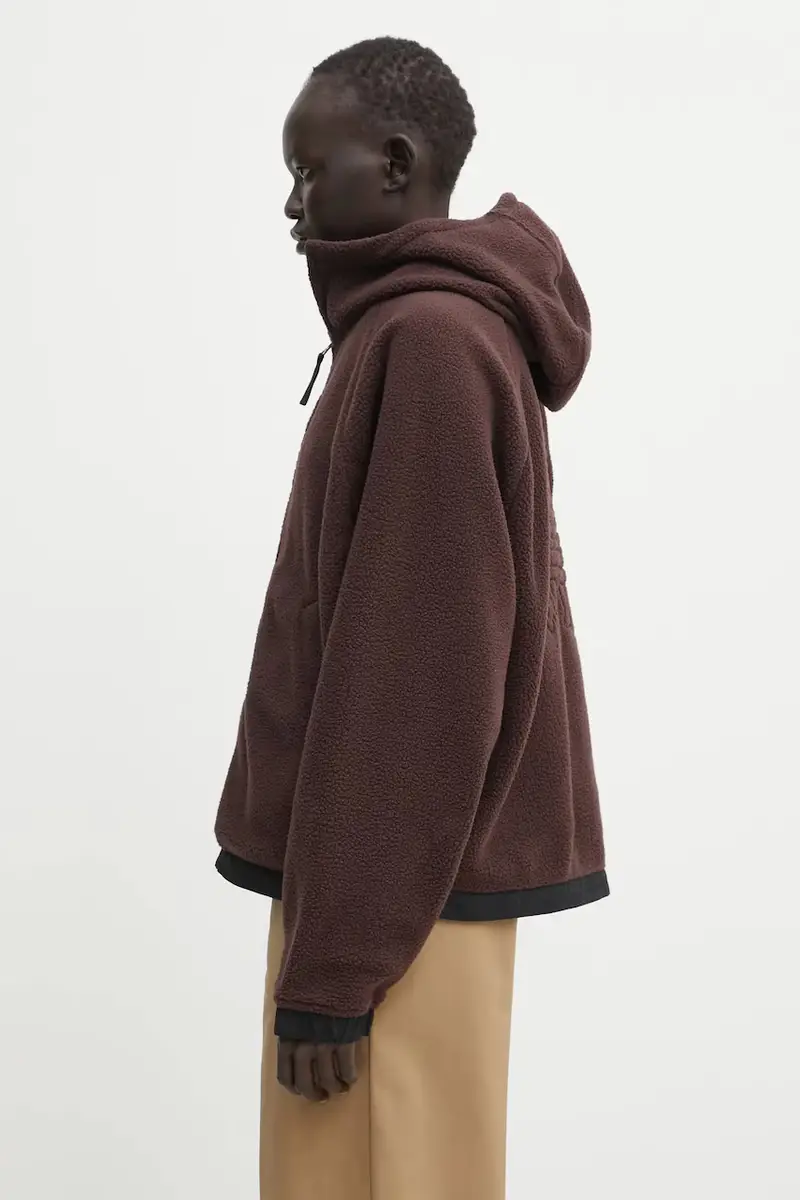 felpa in pile W' Hooded Helix Fleece Jacket donna colore marrone con cappuccio I035461.3ANXX miniatura 2