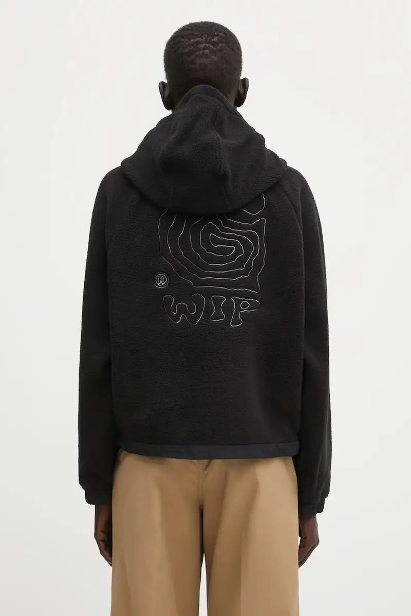 felpa in pile W' Hooded Helix Fleece Jacket donna colore nero con cappuccio I035461.39SXX miniatura 3