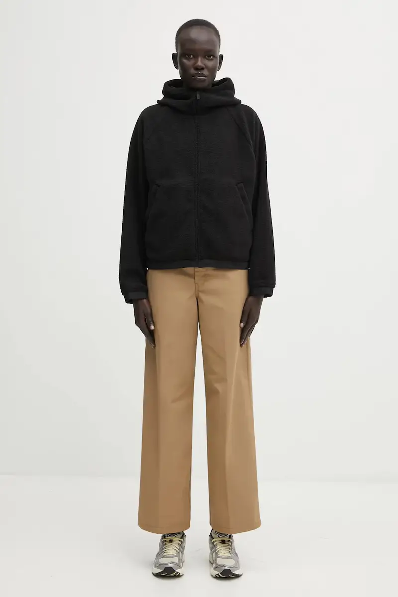 felpa in pile W' Hooded Helix Fleece Jacket donna colore nero con cappuccio I035461.39SXX miniatura 5