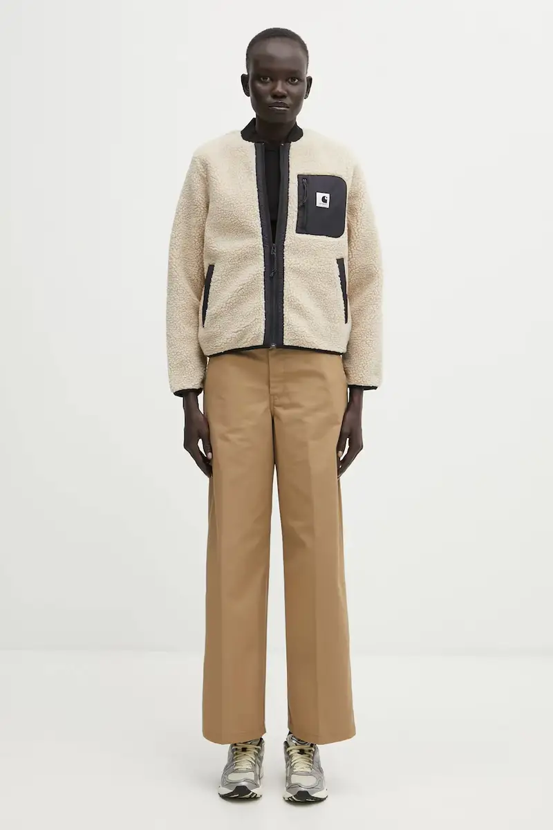 felpa in pile W' Janet Liner donna colore beige I035697.2NQXX miniatura 5