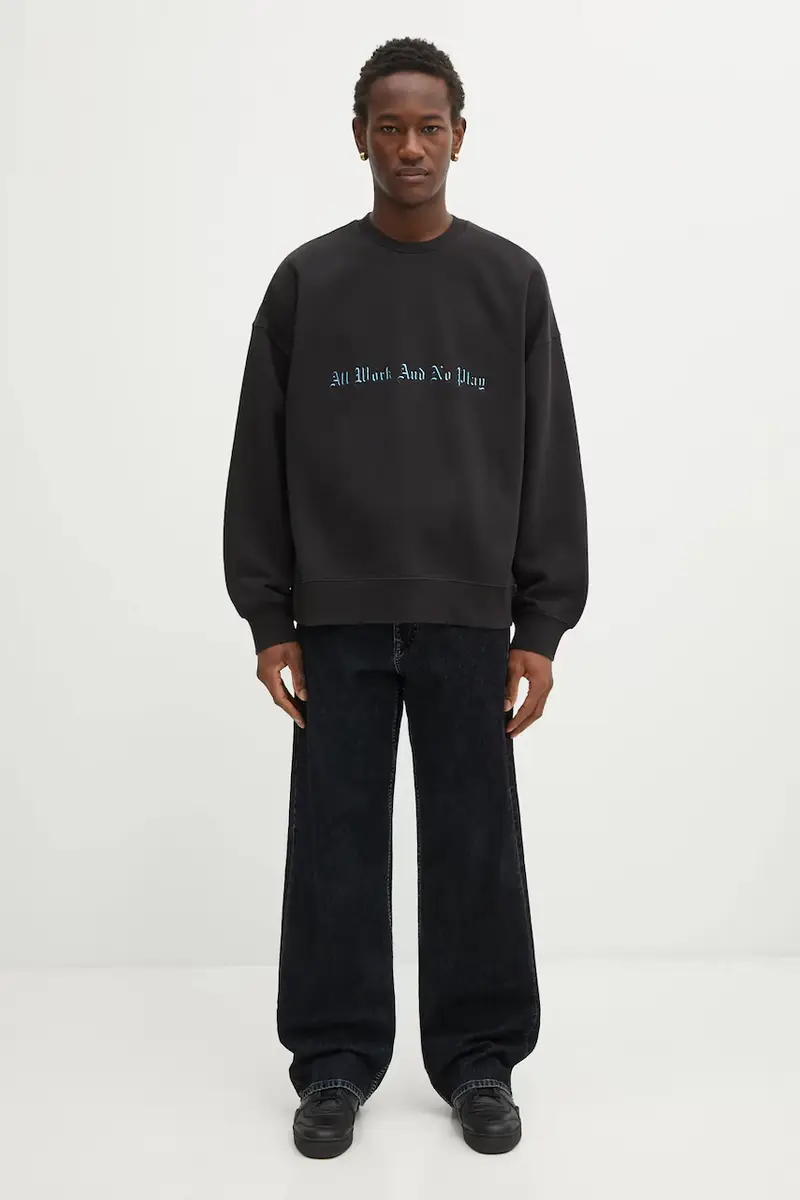 felpa No Play Sweat uomo colore nero con applicazione I035609.89XX miniatura 5