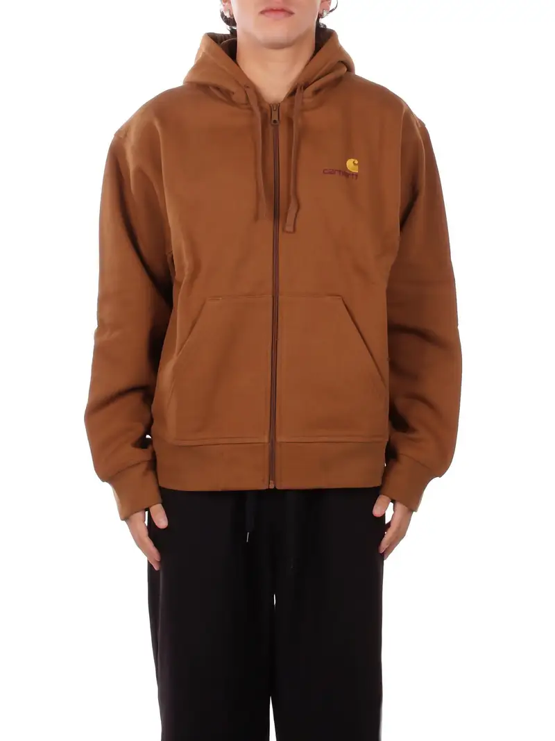 Felpa Unisex CARHARTT WIP Brown Hooded american script