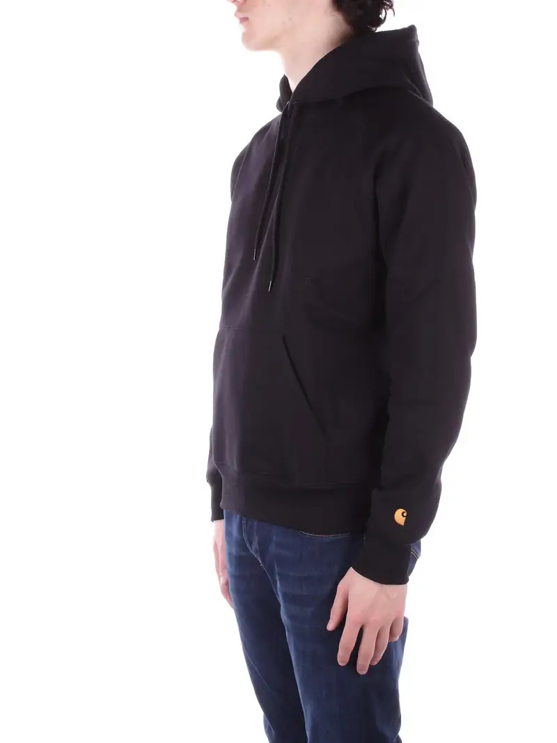 Felpa Uomo CARHARTT WIP Black Hooded chase sweatshirt miniatura 2