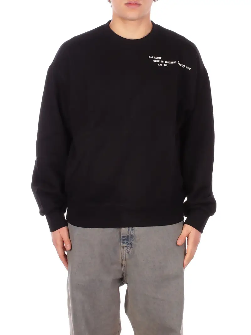 Felpa Uomo CARHARTT WIP Black Punched sweatshirt