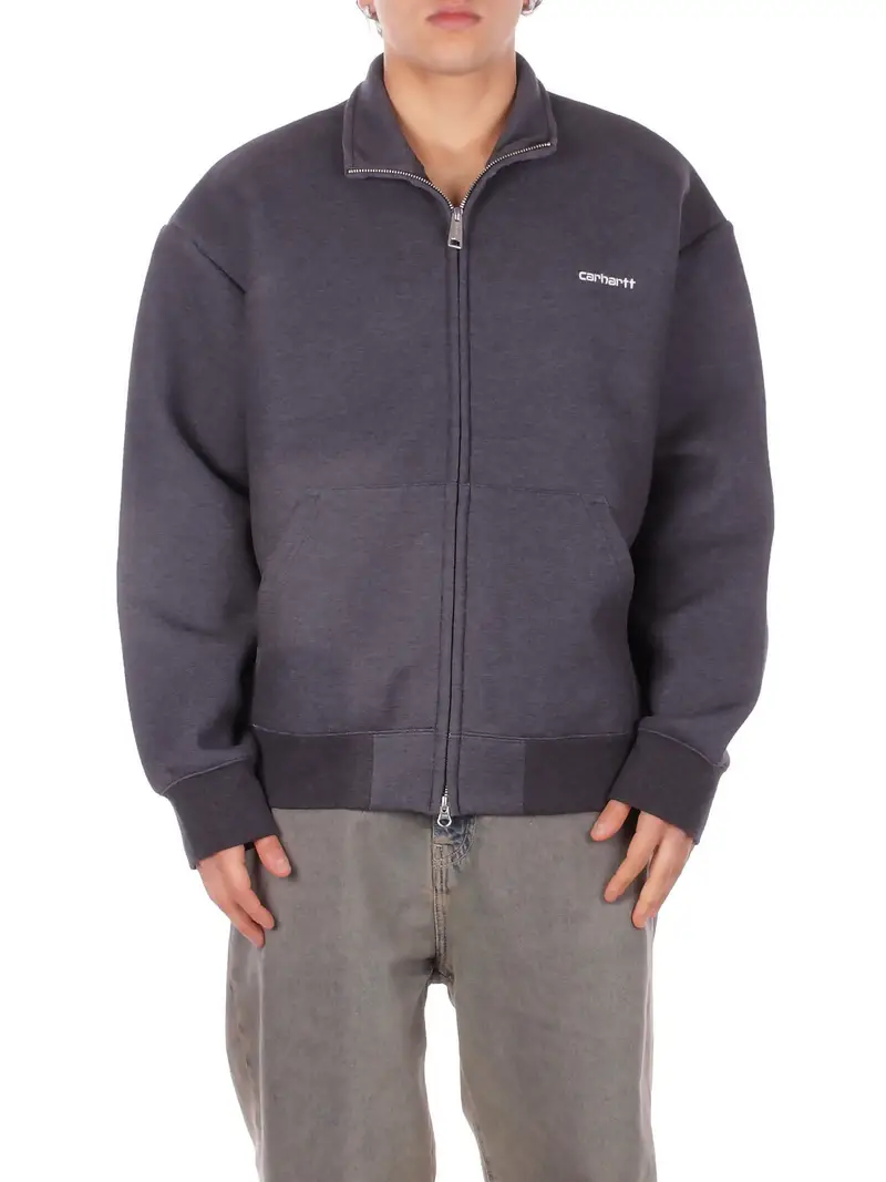 Felpa Uomo CARHARTT WIP Black white Alda zip sweat jacket