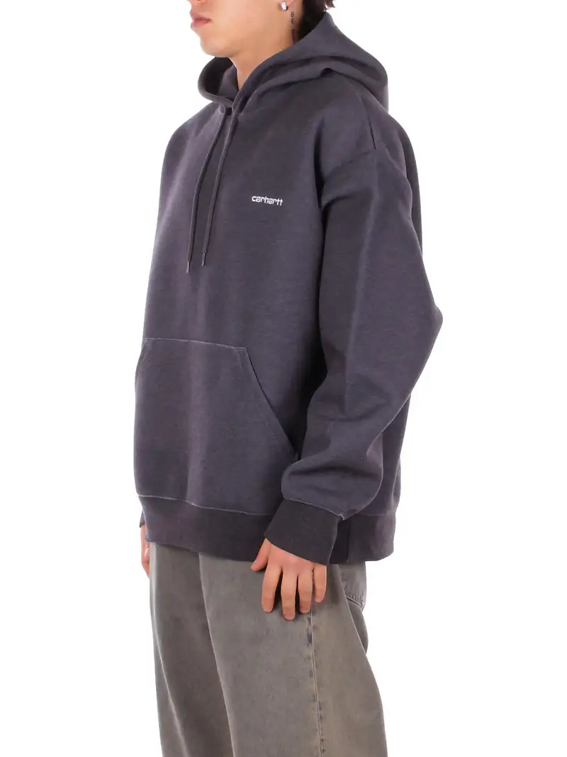 Felpa Uomo CARHARTT WIP Black white Hooded alda sweatshirt miniatura 2