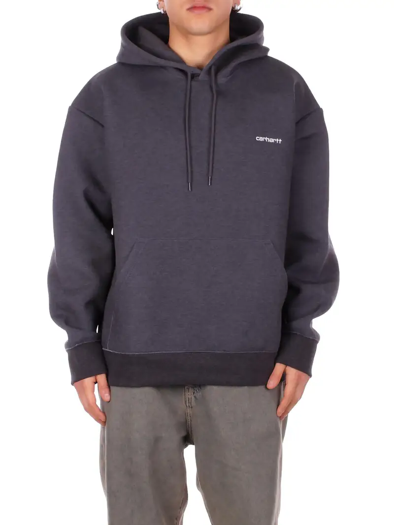 Felpa Uomo CARHARTT WIP Black white Hooded alda sweatshirt