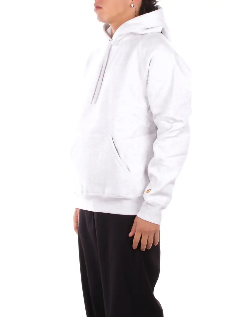 Felpa Uomo CARHARTT WIP Grey light Hooded chase sweatshirt miniatura 2