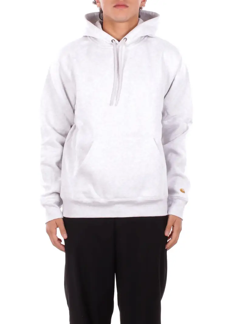 Felpa Uomo CARHARTT WIP Grey light Hooded chase sweatshirt