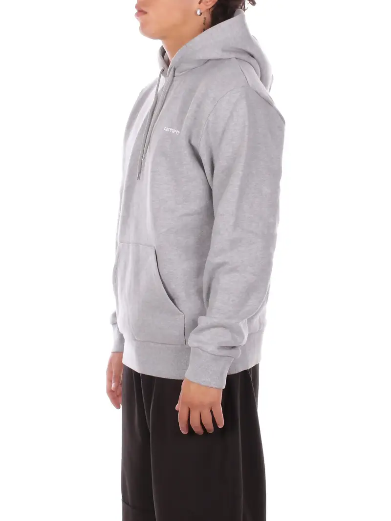 Felpa Uomo CARHARTT WIP Grey light Hooded script embroidery miniatura 2