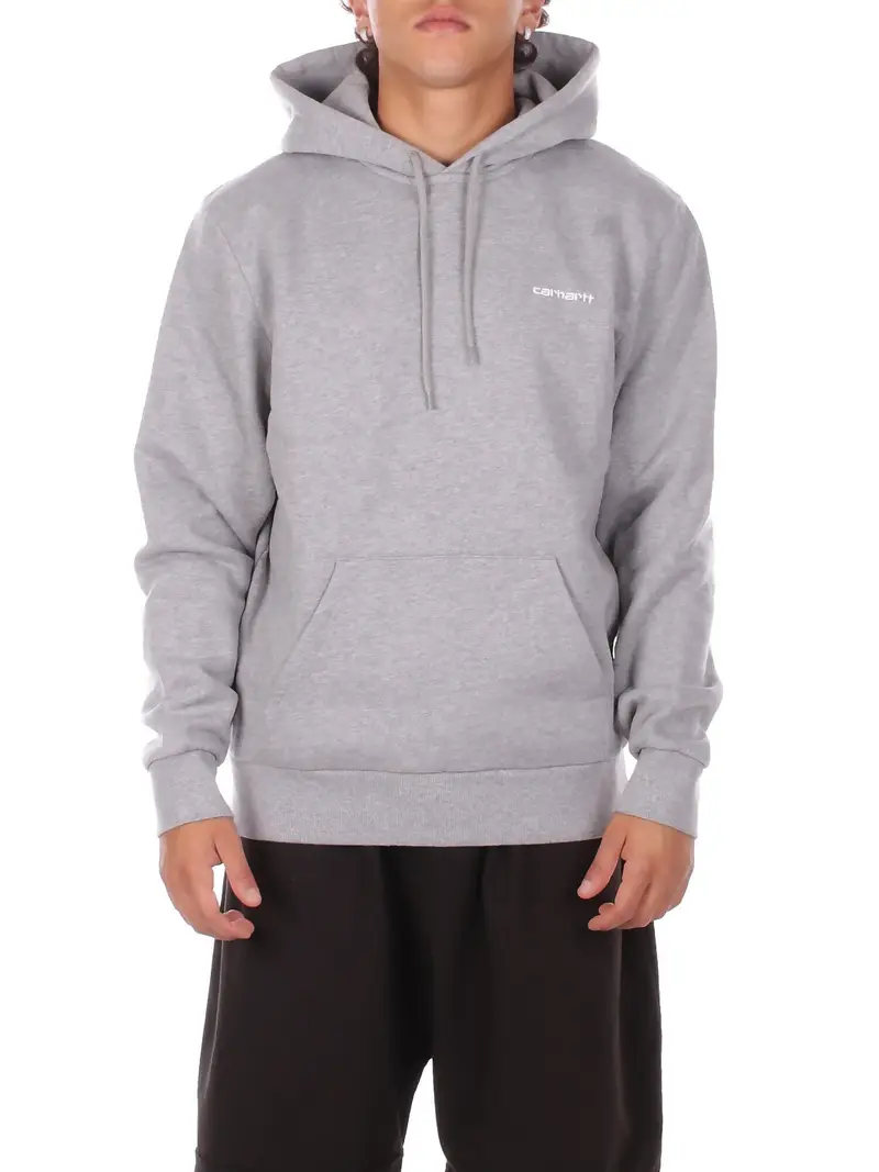 Felpa Uomo CARHARTT WIP Grey light Hooded script embroidery