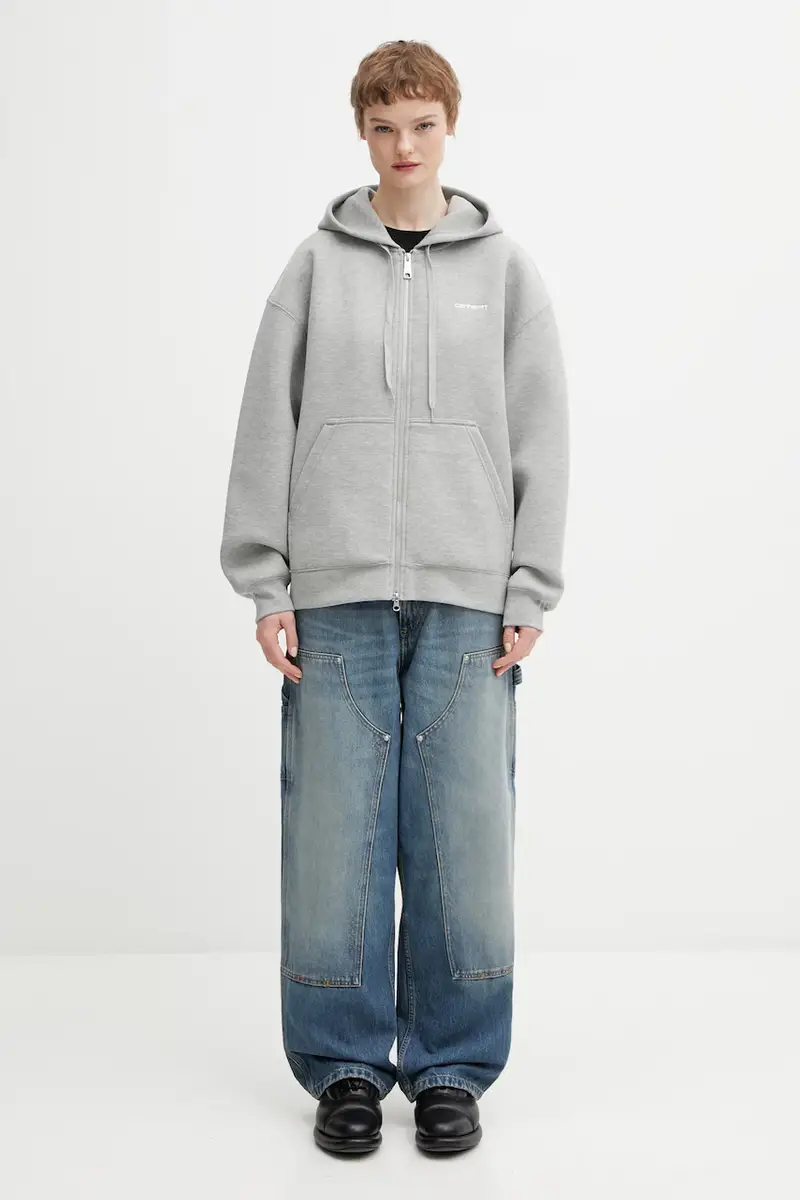 felpa W Hooded Alda Jacket donna colore grigio con cappuccio I036028.00DXX miniatura 5