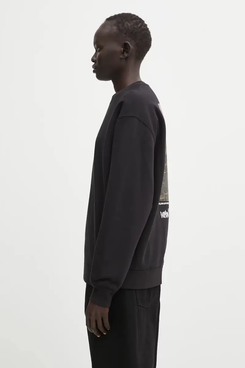 felpa W' Wiptopia Script Sweat donna colore nero con applicazione I035515.3F4XX miniatura 2