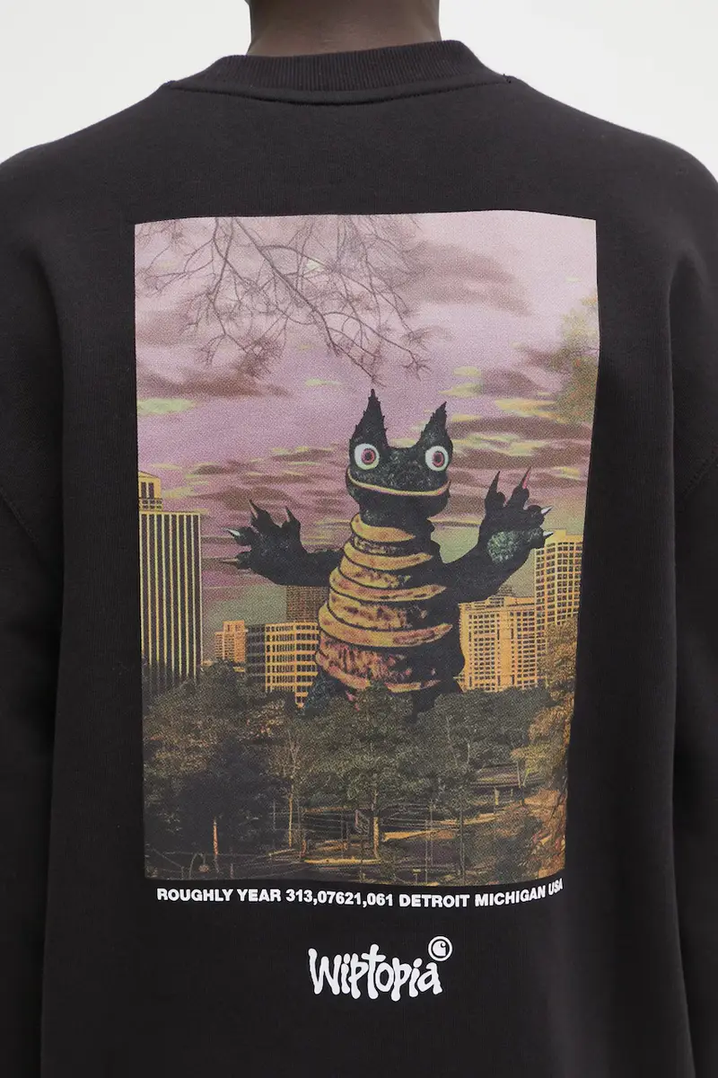 felpa W' Wiptopia Script Sweat donna colore nero con applicazione I035515.3F4XX miniatura 4