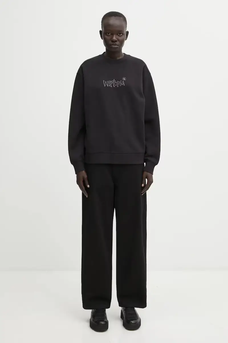 felpa W' Wiptopia Script Sweat donna colore nero con applicazione I035515.3F4XX miniatura 5