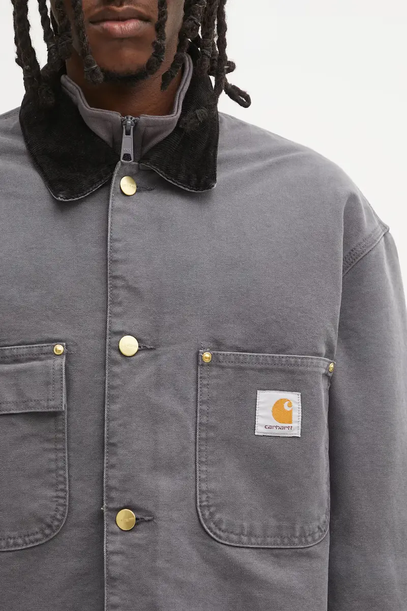 giacca in cotone OG Chore Coat colore grigio I035613.3CL4O miniatura 4