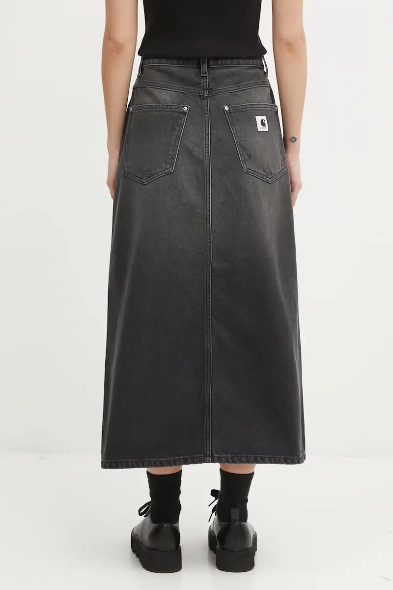 gonna di jeans W Brandon Skirt colore nero I036330.89B7 miniatura 3