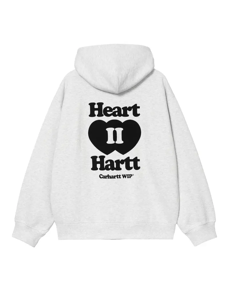 Carhartt Wip Hooded Heart II Hartt Sweater Jacket felpa con zip e cappuccio - Ash Heather L