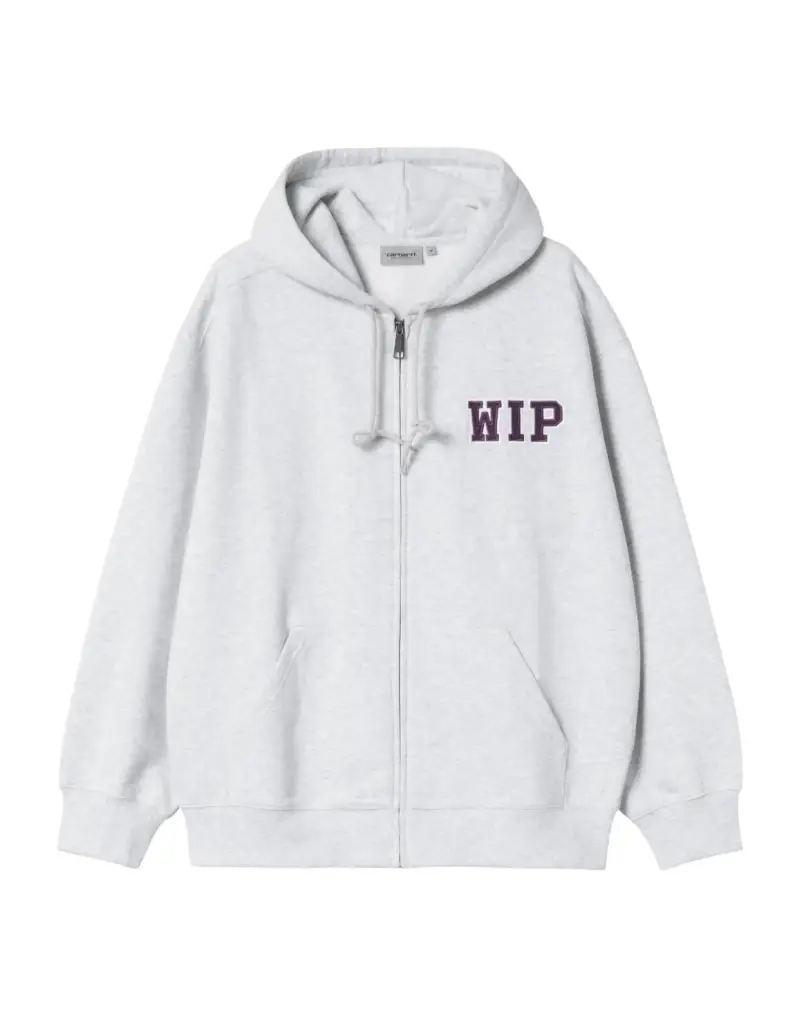 Hooded Mini Wip Sweat Jacket felpa con zip e cappuccio - Ash heather stone washed S