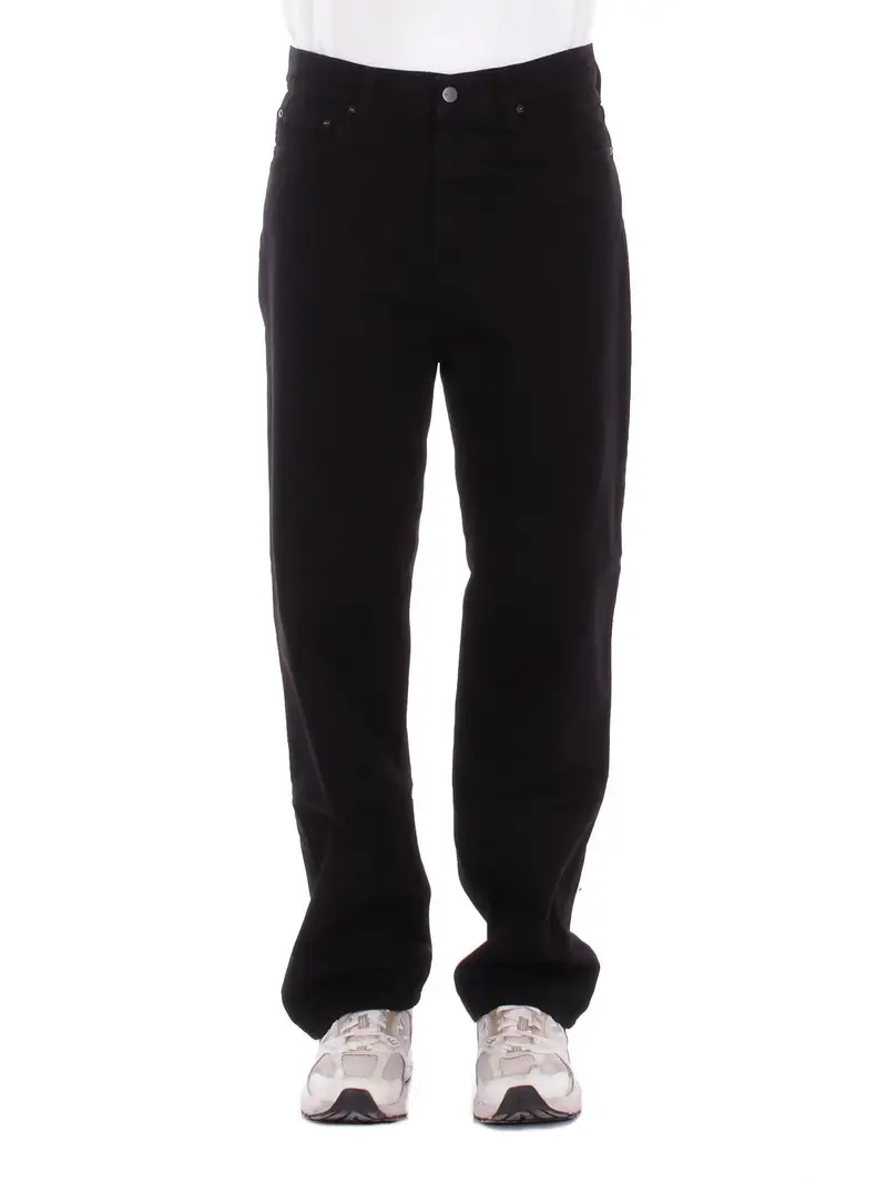 Jeans Uomo CARHARTT WIP Black rinsed Aaron pant camano