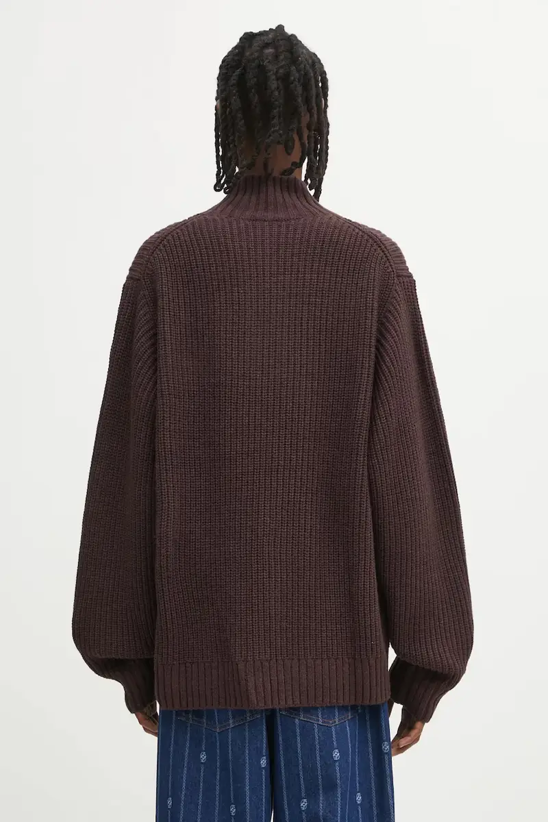 maglione con lana Detroit Half Zip Sweater colore marrone I035398.33HXX miniatura 3