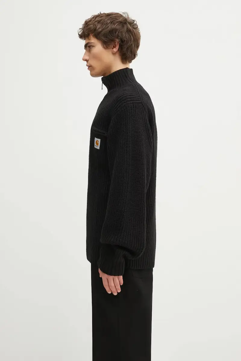 maglione con lana Detroit Half Zip Sweater colore nero I035398.89XX miniatura 2