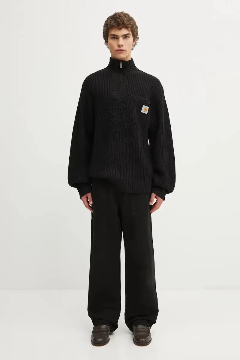 maglione con lana Detroit Half Zip Sweater colore nero I035398.89XX miniatura 5