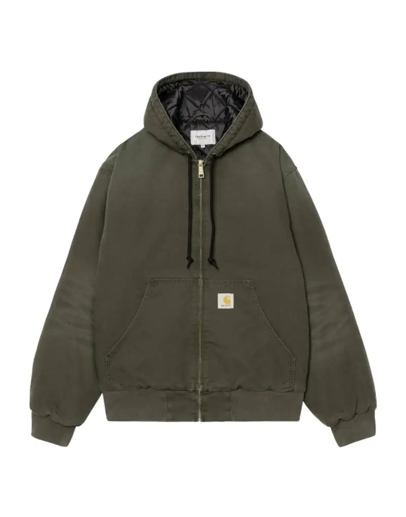 OG Active Jacket giacca invernale in canvas con cappuccio - Olive stone washed S