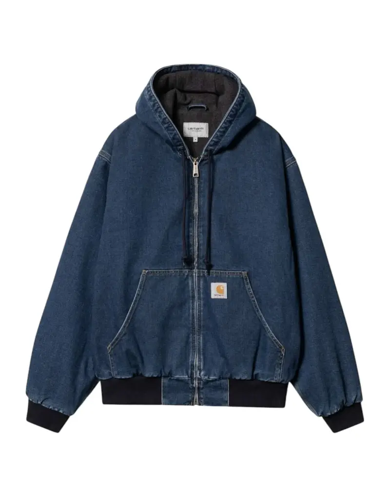 OG Active Jacket giacca invernale in denim con cappuccio - Blue stone washed L