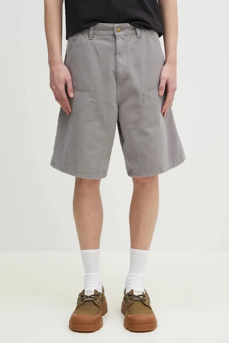 pantaloncini in cotone Double Knee Short uomo colore grigio I034793.2LR06