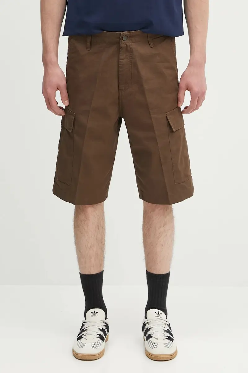 pantaloncini in cotone Regular Cargo Short colore marrone I028246