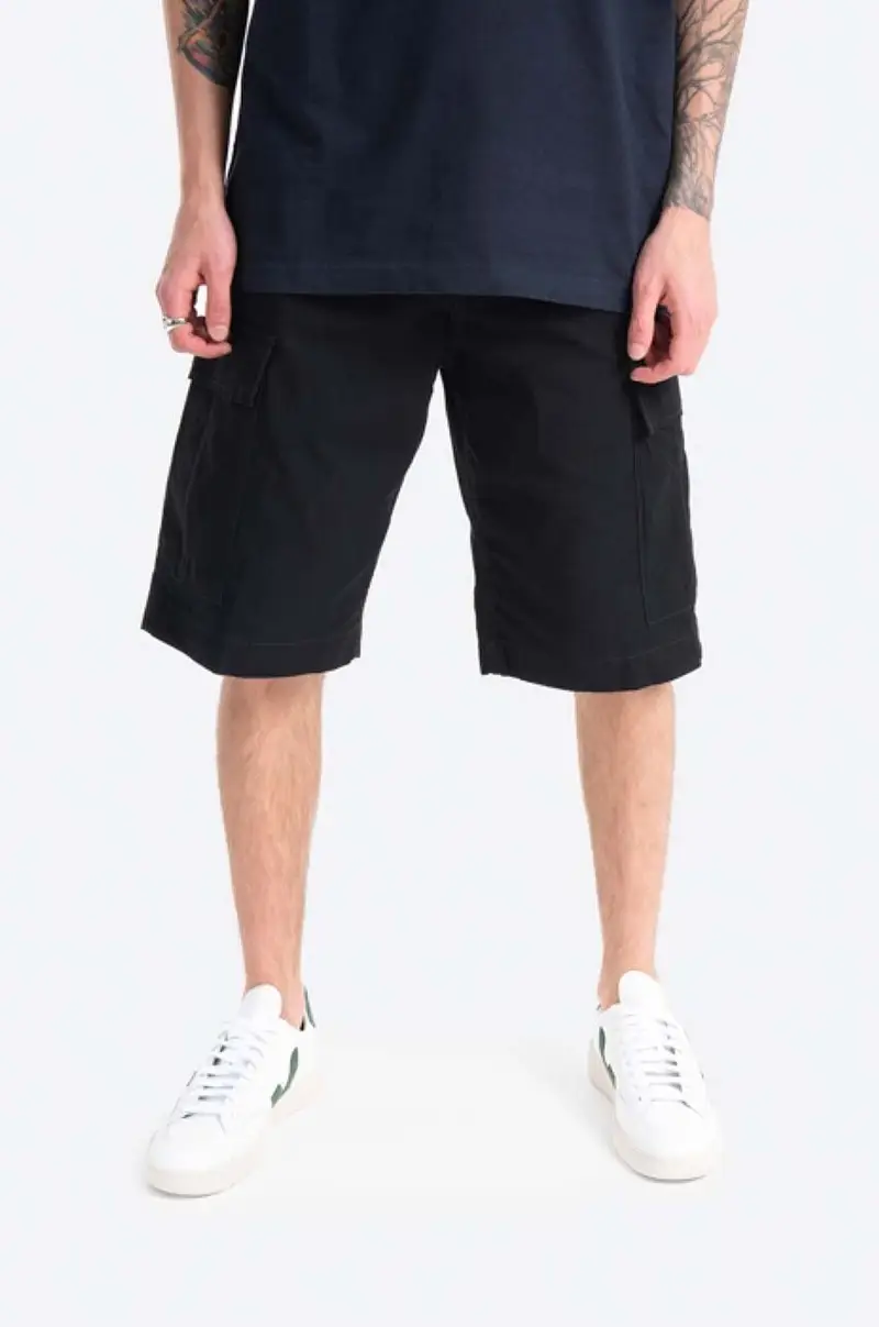 pantaloncini in cotone Regular Cargo Short Nero