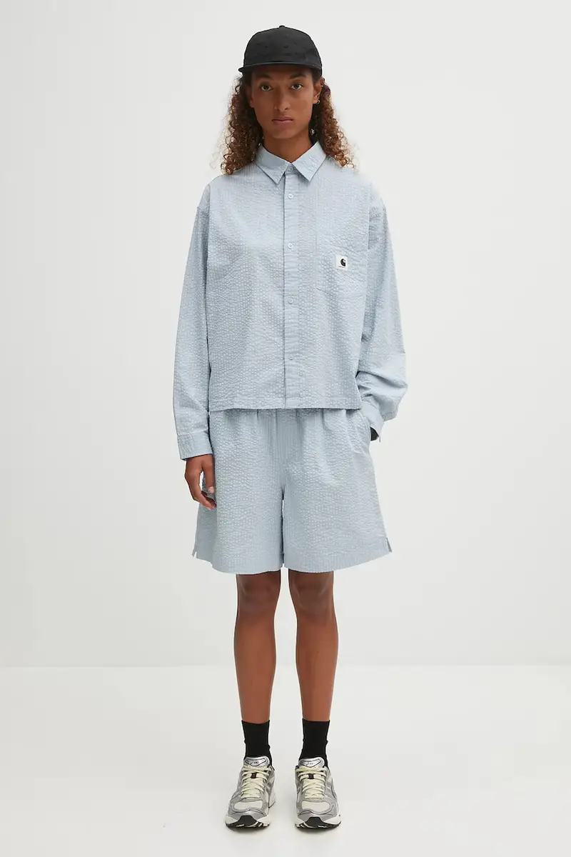 pantaloncini in cotone W' Toland donna colore blu I035133.31SXX miniatura 5